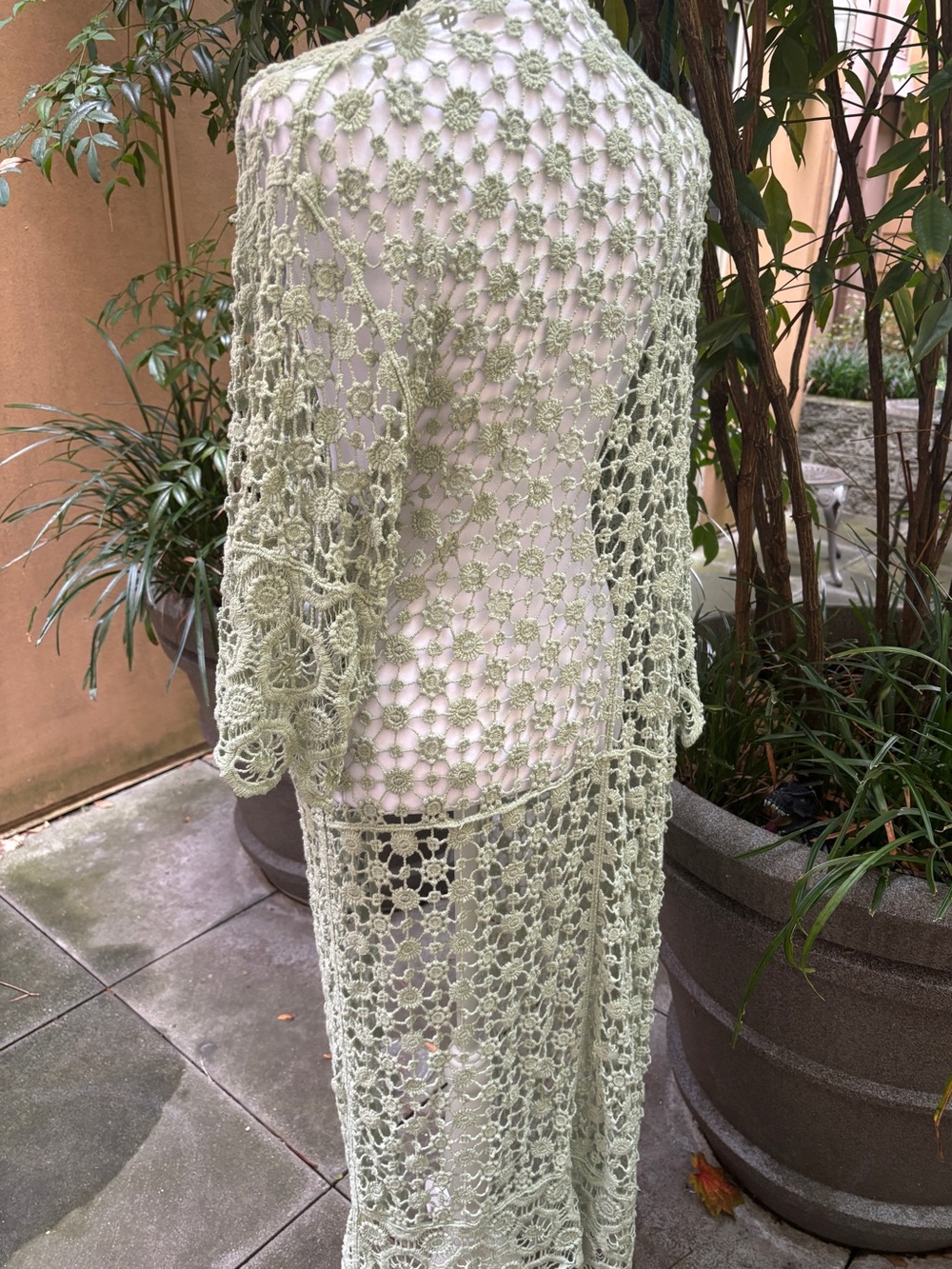 Crocheted Resort Coverup by ‘do everything in love’ in subtle green